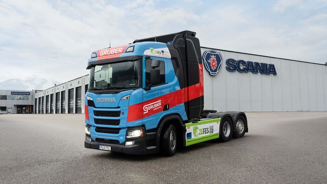 Gruber Logistics testet Wasserstoff-Lkw von Scania im Realbetrieb