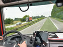 Grüne Vorfahrtspur, Fahrerhaus, Lkw, Autobahn
