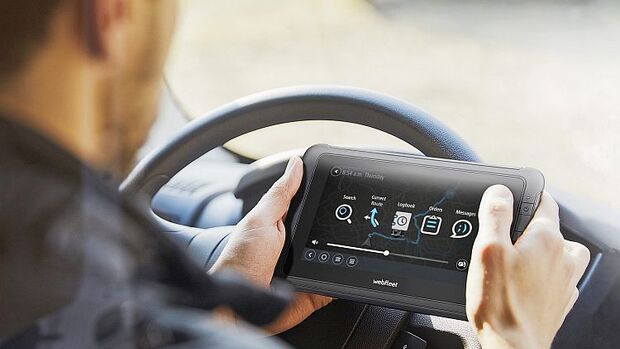Handheld von Webfleet im Einsatz