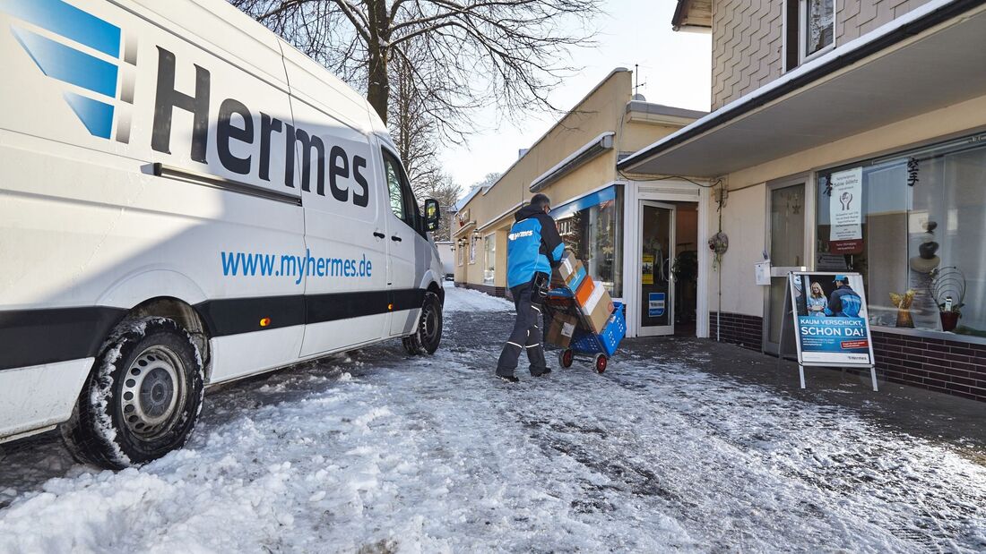 Hermes, Paketshop, Winter, Zustellung