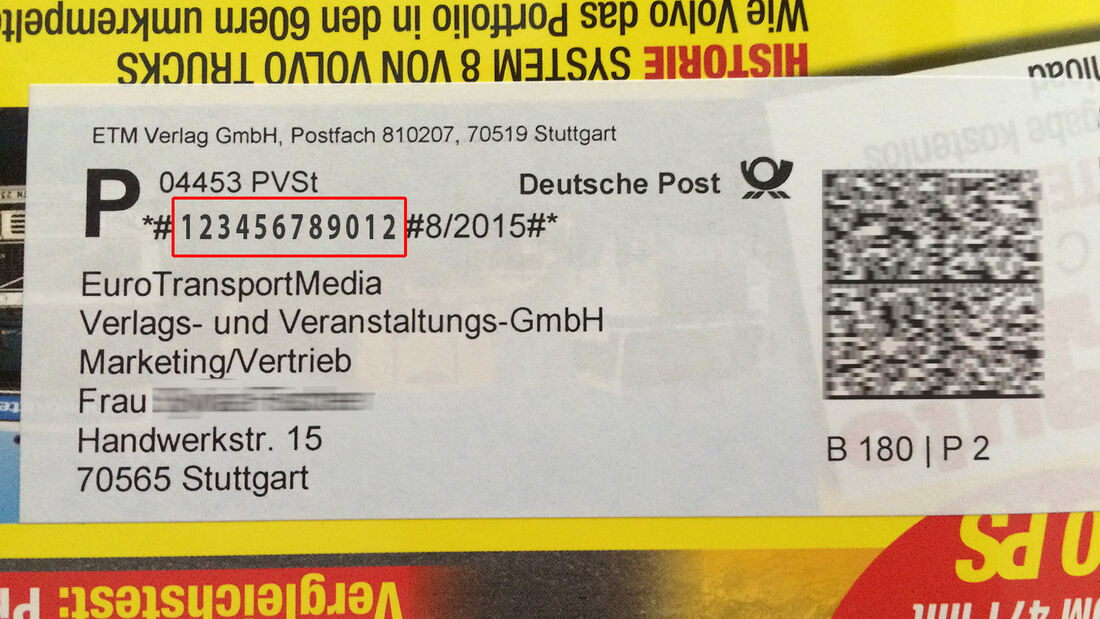 Hier steht ihre Abonummer