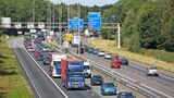 Highway A1 in the Netherlands, seen from Hoevelaken in the direction of Amersfoort