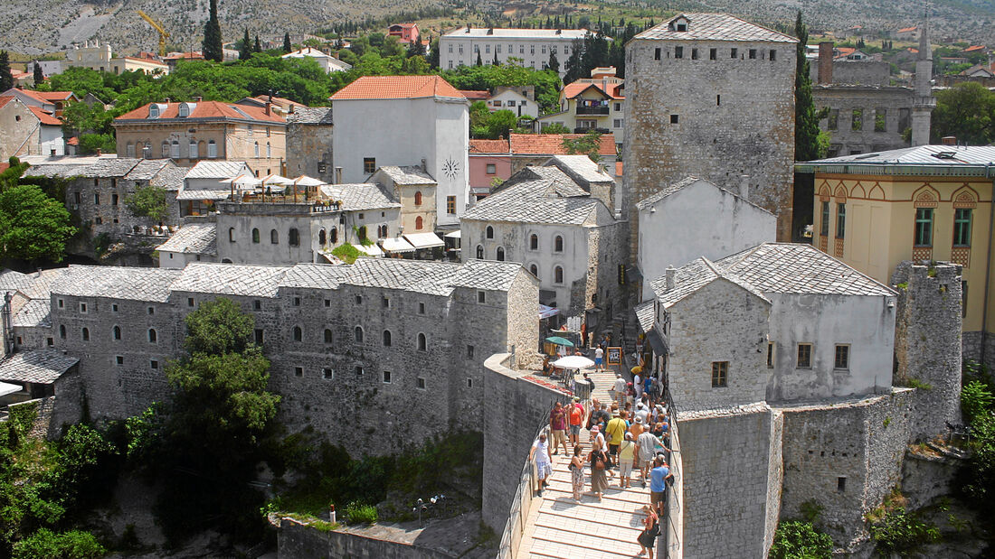 Hilfstransport nach Bosnien, geteilte Stadt, Mostar