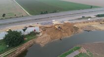 Hochwasserschäden an der Autobahn
