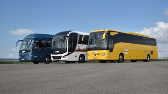 IBC 2018 München, Vergleichstest Reisebusse 13 Meter, MAN Lion's Coach C, Mercedes-Benz Tourismo,  Irizar i6S; 