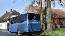 INDCAR NEXT L9 auf DAF Chassis, Heckanicht, Probus Event in Wagenfeld, April 2018, verwendet für Bus Newsletter am 18.04.2018