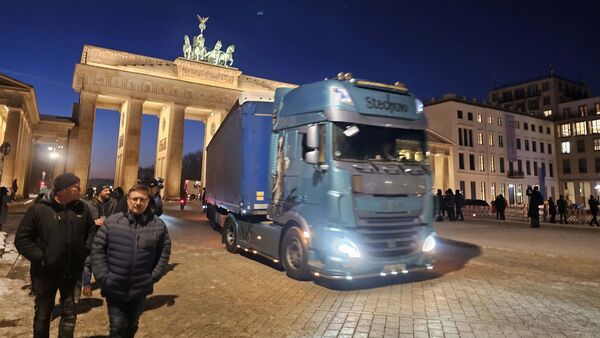 Impressionen von der Lkw-Demo am 19. Januar 2024 in Berlin