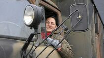 Jacky in der Fahrerkabine