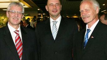 Josef Kunz, Bundesverkehrminster Wolfgang Tiefensee, Peter Reichelt (v.l.)