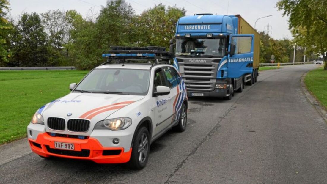 Kabotagejäger, Belgien, Polizist, Lkw, Polizei