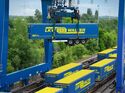 Krone-Trailer von Lkw-Walter bei der Bahnverladung am Terminal Herne