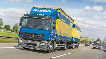 LKW-Fahrt mit Winfried Hermann bei Spedition Barth