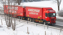 Lang Lkw, Ansorge, Schneegestöber, Allgäu