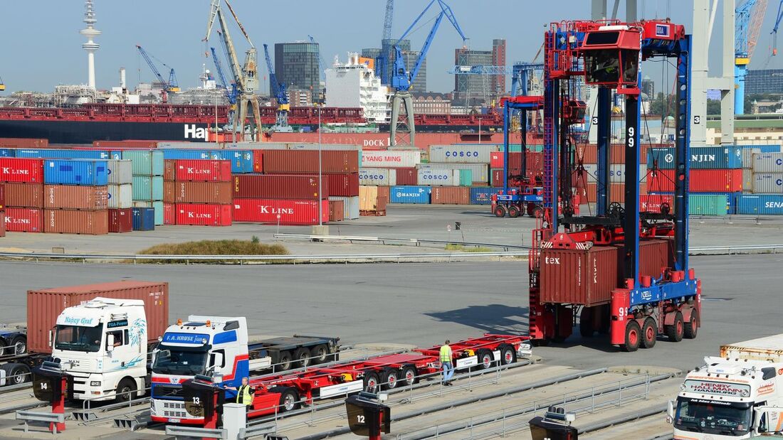 Lang-Lkw, Hamburg, Container, Terminal, Spedition Kruse