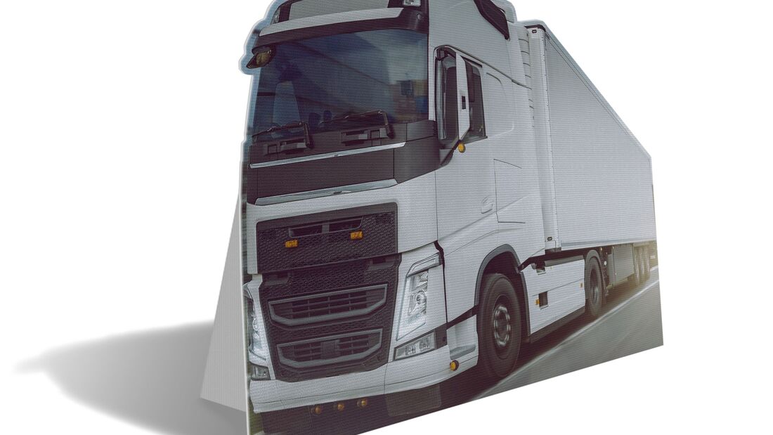 Lkw, Aufsteller, Schein, Pappe