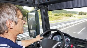 Lkw, Fahrer, Kabine, Auf Fahrt