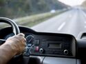 Lkw-Fahrer am Steuer