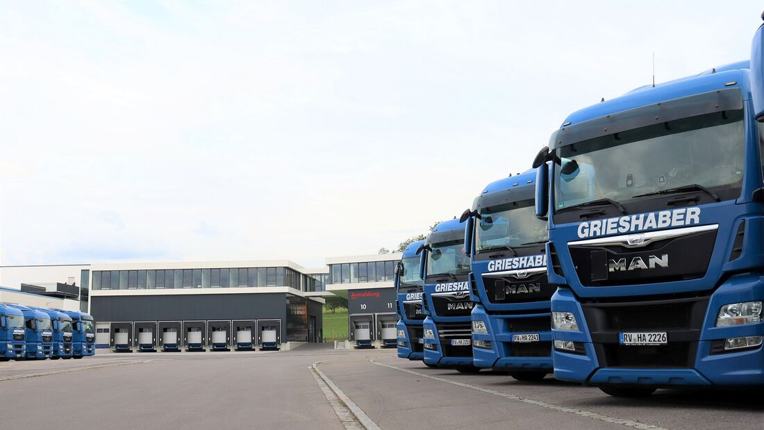 Lkw-Flotte von Grieshaber Logistik