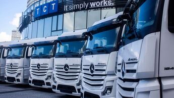 Lkw-Flotte von Trelleborgs Combi Transports