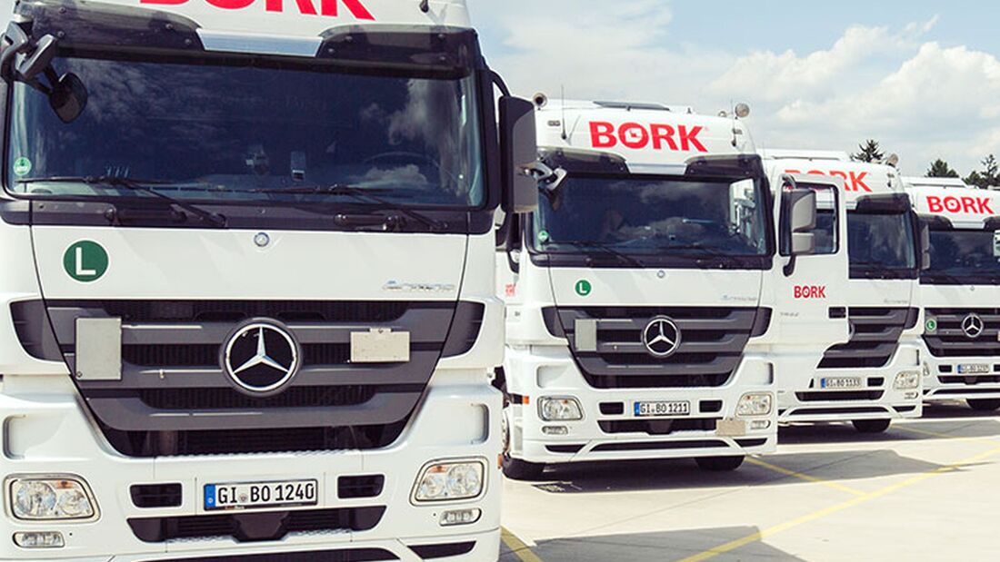 Lkw-Fuhrpark der Spedition Bork