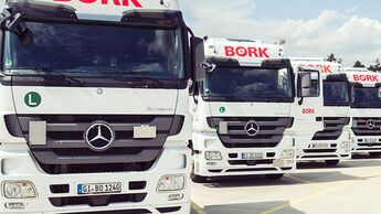 Lkw-Fuhrpark der Spedition Bork