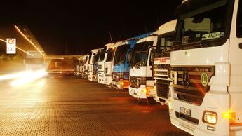 Lkw, Parkplatz, Nacht, John, Spedition