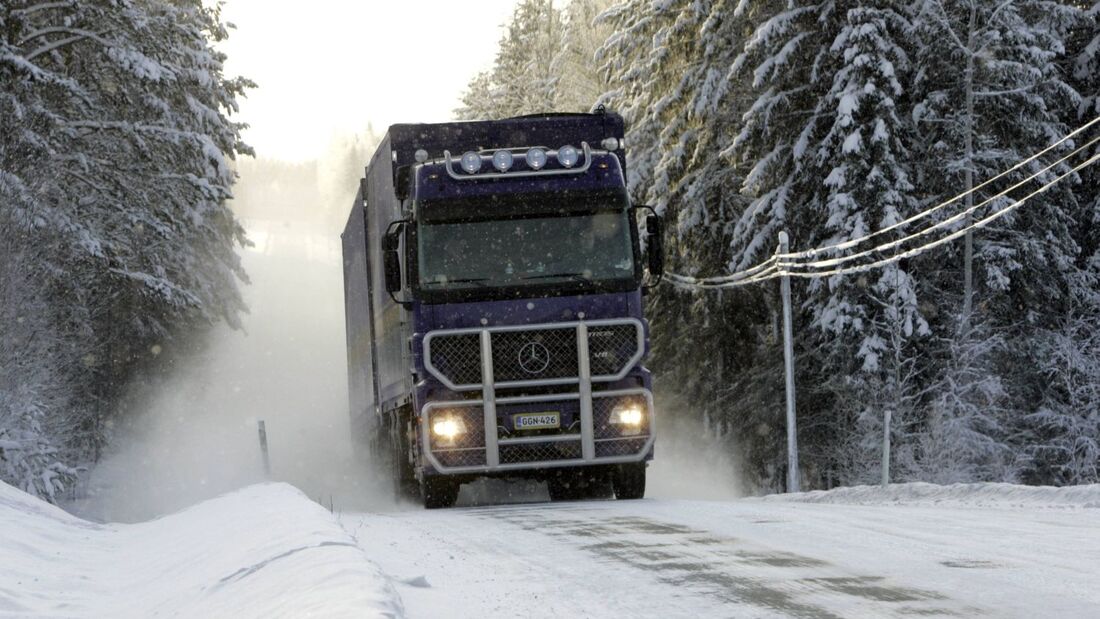 Lkw, Schnee, Wald, Winter