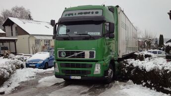 Lkw, Wohngebiet, Winter