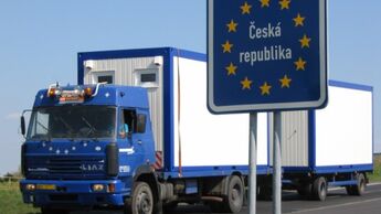 Lkw an der deutsch-tschechischen Grenze