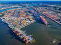 Luftbild Waltershofer Hafen mit CTB und Eurokai