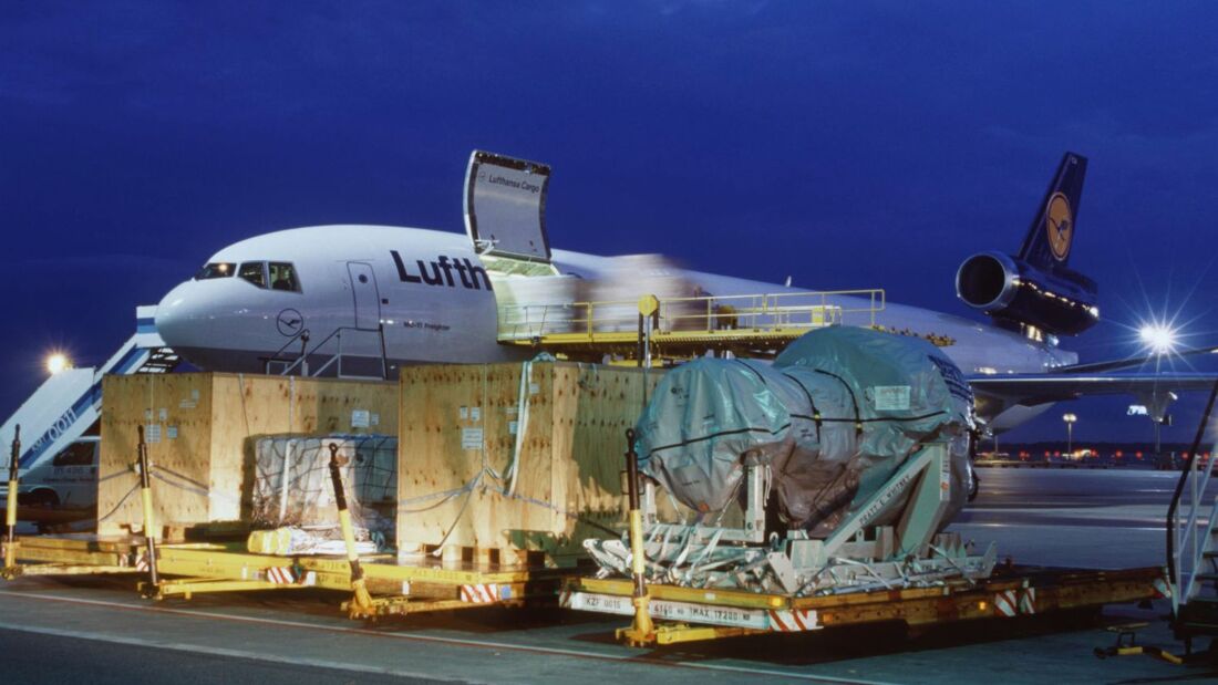 Lufthansa, Cargo, Nacht, Fracht, Flughafen, Flugzeug
