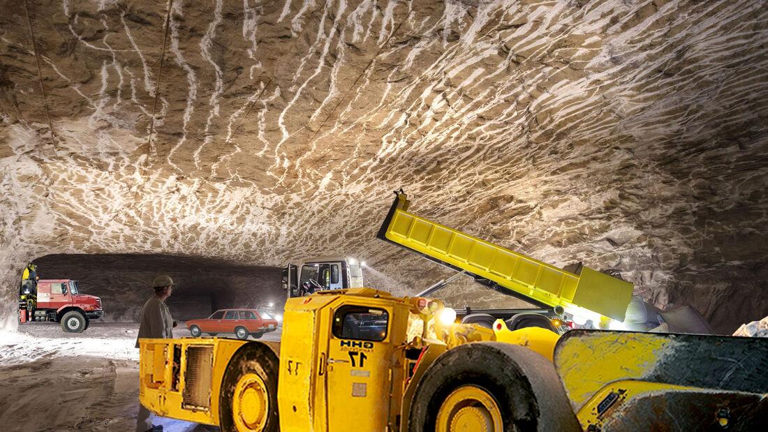 MAN Kipper im ESCO Salzbergwerk in Bernburg
