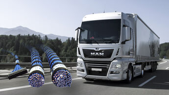 MAN Lkw mit Kabelbäumen von Leoni