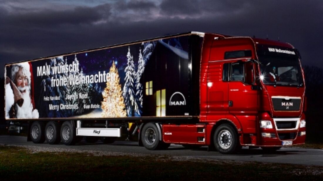 MAN-Weihnachtstrucks sind auf Tour