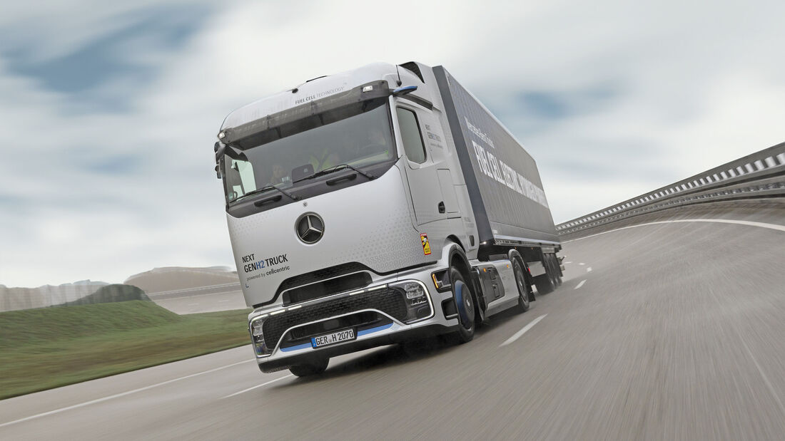 Mercedes Actros NextGenH2 Wasserstoff-Lkw Brennstoffzelle 2026 LH2 Flüssigwasserstoff