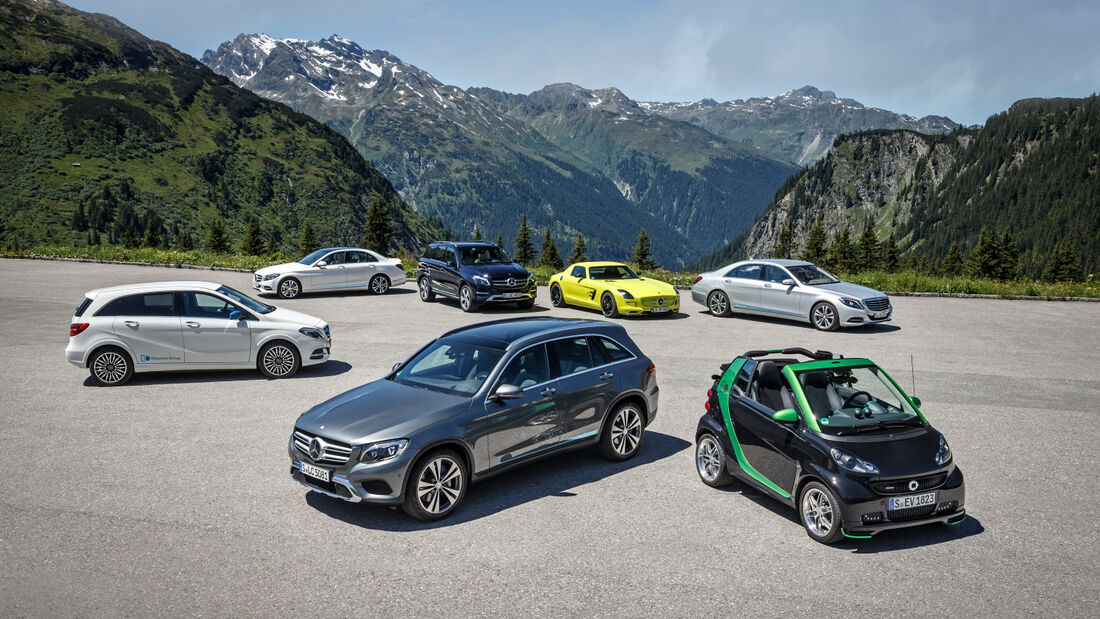 Mercedes-Benz auf der Silvretta E-Auto Rallye 2015