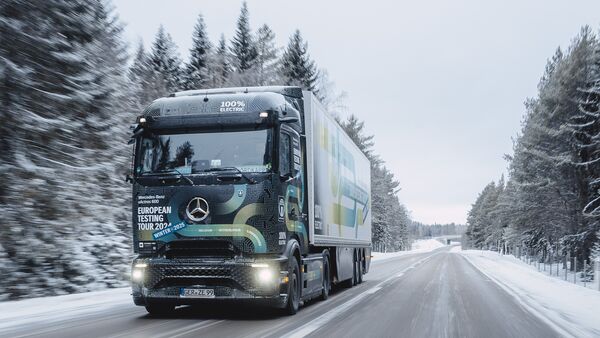 Mercedes eActros 600 Wintertest