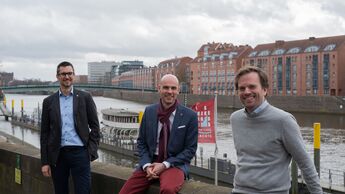 Mike Holtkamp, Christoph Meyer und Dr. Christian Grotemeier (v.l.) bilden die Geschäftsführung der Bundesvereinigung Logistik (BVL).