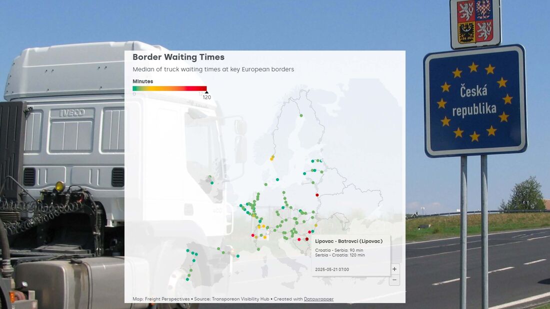 Mit der Live-Karte für Lkw-Wartezeiten an Euopas Grenzen werden Transporte planbarer