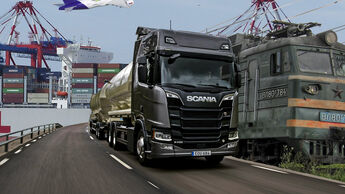 Montage, collage, scania, v8, transib, transibirische Eisenbahn, fed, ex, schiff, flugzeug