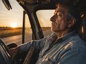 Müder Lkw-Fahrer am Steuer