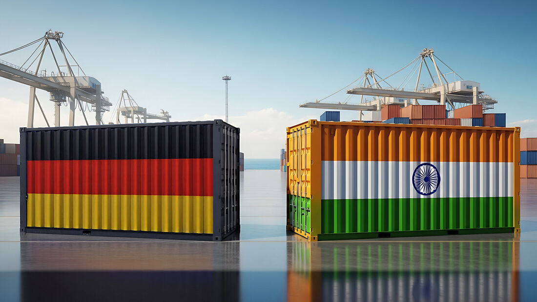 NUR ZUM EINMALIGEN GEBRAUCH. DIESES BILD IST KI GENERIERT. Die redaktionelle Nutzung darf nicht irreführend oder täuschend sein. Schifffahrt, Handel, Container, Frachtgut, Kräne, Fahne, Indien, International, global, Wirtschaft, Relation, Ausfuhr, Transport, Einteilung, USA, Logistik, maritim, Dock, tauschen, Partnerschaft, bilateral, Hafen, Kooperation, Industrie, visuell, bemalt, symbolisch, Hintergrund, Infrastruktur, Connection, Globalisierung, Geschäfte, Einteilungen