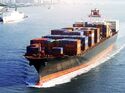 NUR ZUM EINMALIGEN GEBRAUCH, Large cargo container ship arriving in port