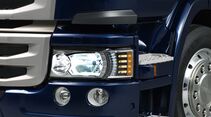 Neue Hauptscheinwerfer integrieren LED- und Tagfahrlicht.