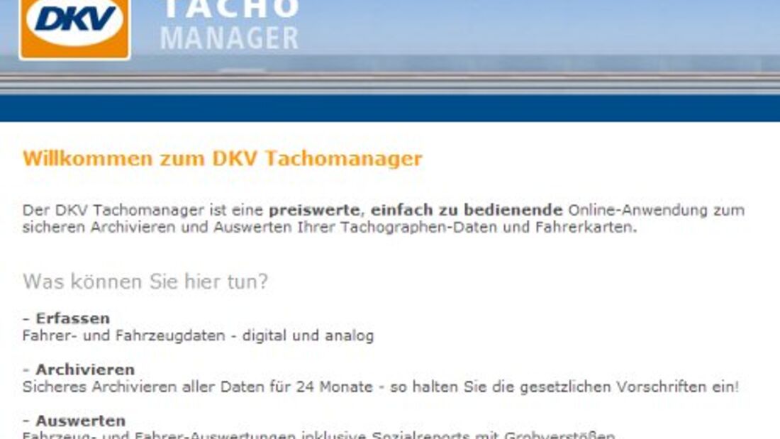 Neues Zusatzmodul für DKV Tachomanager
