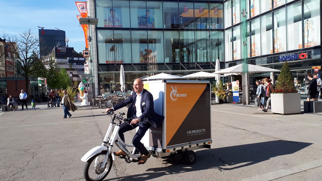 Oliver Schwarz, Wackler, Lastenrad, VeloCarrier, Göppingen, Tag der Logistik