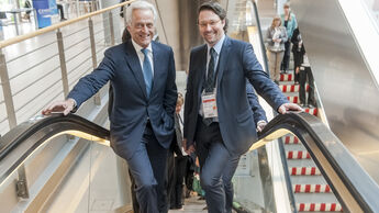 Peter Ramsauer and Andreas Scheuer on Day 1 in Leipzig