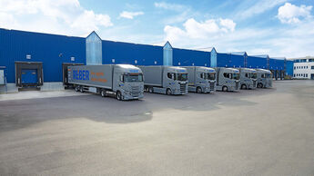 Reber Logistik Halle und Lkw