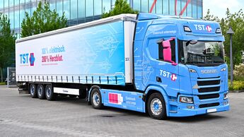 Seit Anfang Mai setzt TST für Werner & Mertz – bekannt für die Marke „Frosch“ – einen Elektro-Lkw im Shuttle-Verkehr ein.