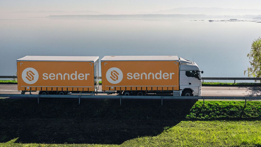 Sennder-Lkw auf Landstraße